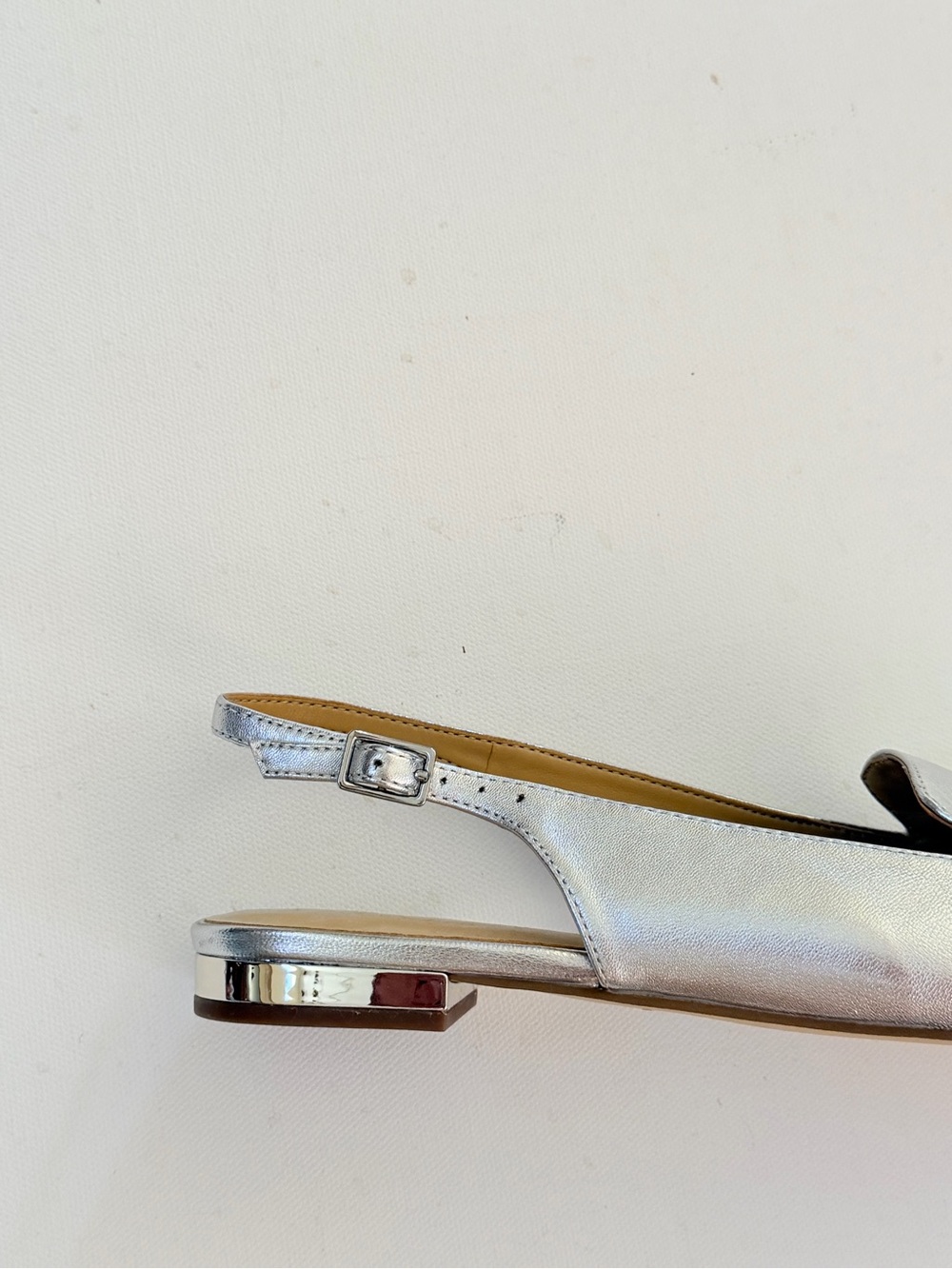 Talbots silver pointed toe slingback sandal - Picture 5 of 8